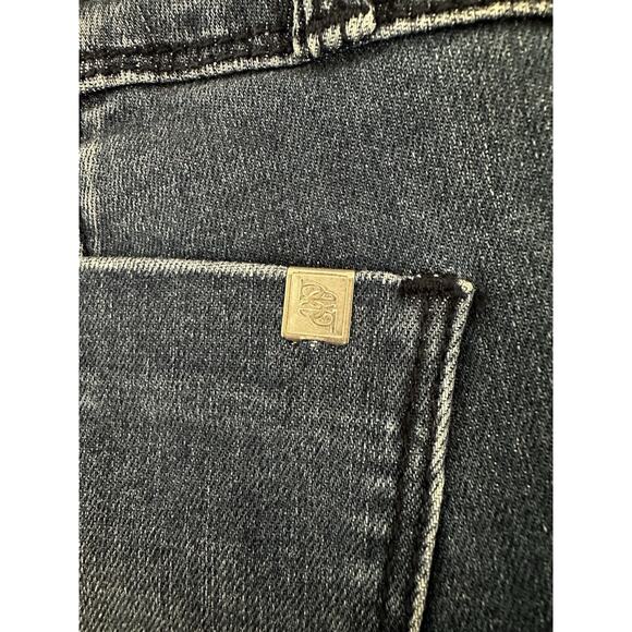 Bebe Heatbreaker Skinny Embellished Thigh Distressed Denim Blue Jeans Size 26 - Picture 5 of 7